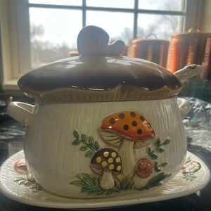 Whimsical Mushroom Ceramic Tureen